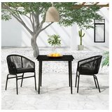  3-dijelni vrtni blagovaonski set crni | shoptok.hr