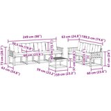  Set vanjskih sofa 8 kom. Prirodna i crna | shoptok.hr