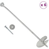  Zemaljska sidra 6 pcs Srebrna Ø10 x 60 cm Galvanizirani metal - 6 | shoptok.hr
