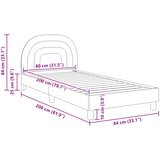  Krevet za djecu s uzglavljem Krema 80 x 200 cm Baršun | shoptok.hr