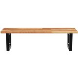  Zidna polica za umivaonik od čelika i masivnog bagremovog drva Smeđa 60 x 50 x 2 cm | Shoptok.si
