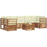  Set vanjskih sofa 8 kom. Prirodna i krem Čvrsto drvo akacije | shoptok.hr