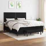  The Living Store Box spring postelja z vzmetnico črna 180x200 cm blago - Box Spring Postelja, (21455816) Cene