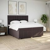  Krevet s oprugama i madracem tamnosmeđi 200x200 cm od tkanine | shoptok.hr