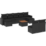  10-dijelni set vrtnih sofa s jastucima crni od poliratana | shoptok.hr