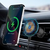  Auto drzac za telefon magnetni za ventilaciju LDNIO sa bezicnim punjenjem 15W MA23 crni Cene