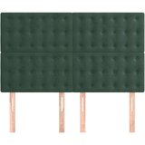  Posteljno vzglavje 4 kosa temno zelen 72x5x78/88 cm žamet, (20936226) | Shoptok.si