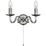 Searchlight Richmond Stenska svetilka za notranjo uporabo, 2 sveči, satenasto srebrna, E14, (22100623) Cene