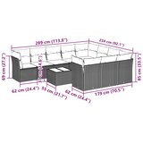  11-dijelni set vrtnih sofa poliratan s jastucima svijetlosivi | shoptok.hr