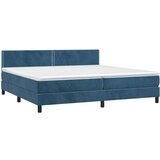  Box spring postelja z vzmetnico temno modra 200x200 cm žamet | Shoptok.si