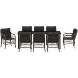  Set vrtnih stolova za blagovanje s jastucima Siva Poli Ratan | shoptok.hr