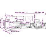  Set vanjskih sofa 4 pcs Prirodna i svjetlosiva Poliester | shoptok.hr