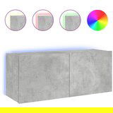 Maison Chic Stenska TV omarica - TV stojalo - Televizijska omarica z LED lučkami betonsko siva 100x35x41 cm, (21701329) | Shoptok.si