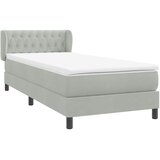 Box Spring krevet s madracem svijetlo sivi 80x210 cm baršun | shoptok.hr