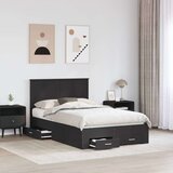  Konstrukcija postelje Črna 135 x 190 cm Konstruiran les, (5000103767) | Shoptok.si