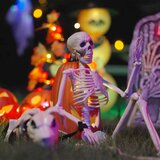 vidaXL Halloween dekoracija okostja s psom 2 pcs Bela 155 cm Plastika | Shoptok.si
