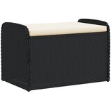  Klupa za pohranu s jastukom crna 80 x 51 x 52 cm od poliratana | Eponuda.ba