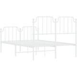 vidaXL metalni okvir kreveta uzglavlje i podnožje bijeli 120x200 cm | shoptok.hr