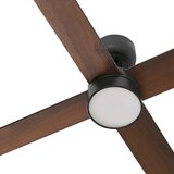 Faro 34356WT1S- LED prigušiva ventilator RUDDER L 18W/230V CCT prečnik 132 cm braon/crna WT + DO | Eponuda.com