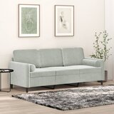  Trosjed s ukrasnim jastucima svjetlosivi 180 cm baršunasti | shoptok.hr