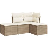  4-dijelni set vrtnih sofa s jastucima bež od poliratana | shoptok.hr