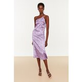 Trendyol Lilac Polka Dot Detailed Satin Dress Cene