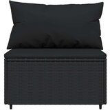  Srednja vrtna sofa od poliratana s jastucima crna | shoptok.hr