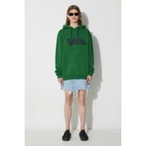 Fjallraven Bombažen pulover zelena barva, s kapuco