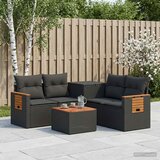  Set sofe 6 kom. Crna Poli Rattan i čelik | shoptok.hr