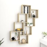 vidaXL Stenska polica kockasta sonoma hrast 90x15x119 cm iverna plošča Cene