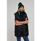 Marisse Quilted Vest With Hood And Zipper, Black | Shoptok.si