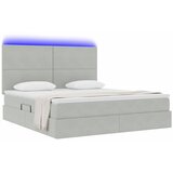  LED krevet za pohranu s madracem Svjetlosiva 160 x 200 cm | shoptok.hr