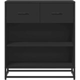 vidaXL Komoda črna 68x35x76 cm inženirski les | Shoptok.si