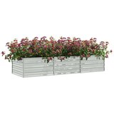 vidaXL Povišena vrtna gredica 240 x 80 x 45 cm pocinčani čelik srebrna | shoptok.hr