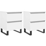 Maison Chic Dvo delni komplet Nočne omarice - Nočne mize bela 40x35x50 cm inženirski les, (21689749) | Shoptok.si