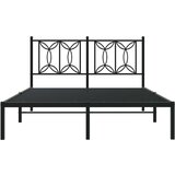 vidaXL Kovinski posteljni okvir z vzglavjem črn 135x190 cm | Shoptok.si