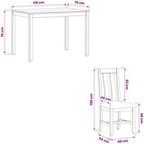  Blagovaonski set 7 kom. Crna Čvrsto Hrastovo Drvo | shoptok.hr