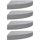 vidaXL Kutne zidne police 4 kom siva boja betona 35 x 35 x 3,8 cm MDF | shoptok.hr