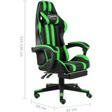  Igraća stolica od umjetne kože s osloncem za noge crno-zelena | shoptok.hr