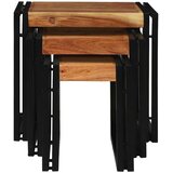  Stol za slaganje 3 pcs Masivno drvo akacije i metal | Eponuda.com