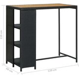  Barska miza s stojalom za shranjevanje črna 120x60x110 cm, (20713867) | Shoptok.si
