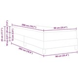 vidaXL Postelja boxspring z vzmetnico Svetlo siva 90 x 200 cm Žamet | Shoptok.si