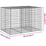  Gabionska košara s poklopcem 150x100x100 cm pocinčano željezo | shoptok.hr