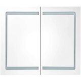 vidaXL LED kopalniška omarica z ogledalom hrast 80x12x68 cm | Shoptok.si