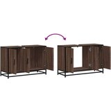 vidaXL Kopalniška omarica rjavi hrast 90x33x60 cm inženirski les | Shoptok.si