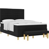 Box Vzmetnica z vzmetnico in klopjo črna 140x200 cm tkanina, (22083291) | Shoptok.si