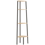  Kutna polica s 4 razine svijetlosmeđa i crna 45,5x31,5x150 cm | Eponuda.com