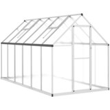 Furnova Rastlinjak z okvirjem srebrn 334x169x195 cm aluminij, (21948375) | Shoptok.si