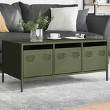 vidaXL Klubska mizica olivno zelena 101,5x50x43,5 cm valjano jeklo | Shoptok.si