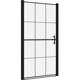  Vrata za tuš od kaljenog stakla 100 x 178 cm crna | shoptok.hr